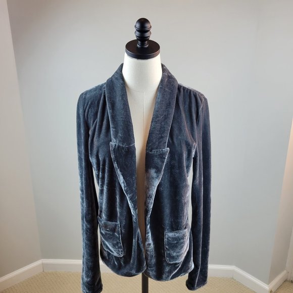 Scotch & Soda Jackets & Blazers - Maison Scotch Drapey Velvet Blazer Size 3 - US Size 8 Blue / Grey
